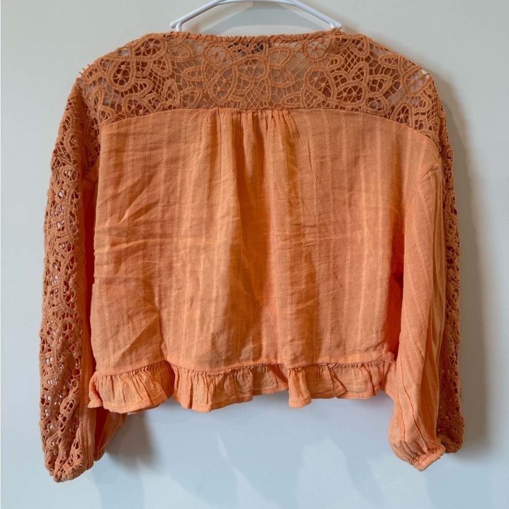 American Eagle Outfitters Orange Lace Blouse - Picture 5 of 7